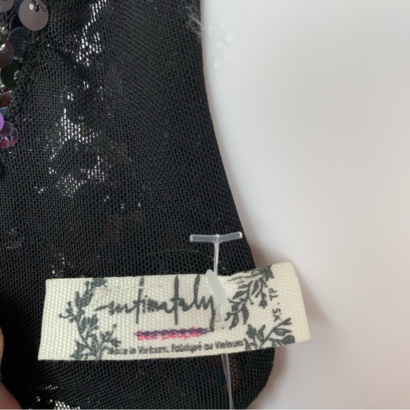 Free People Big Night Sequin Embellished Crop top bra in petrol - Picture 14 of 14